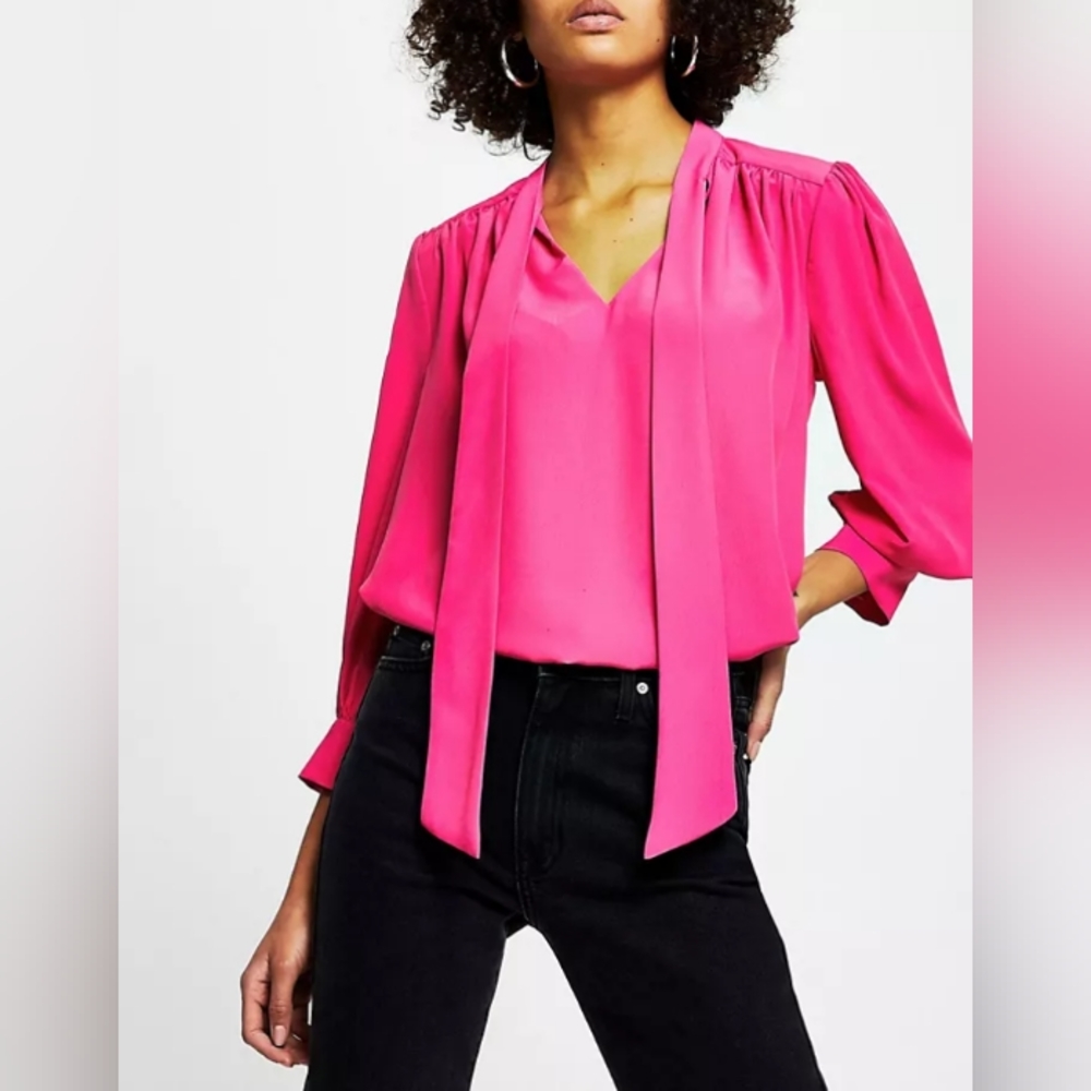 💓 Pussybow Blouse Bright Pink 💓